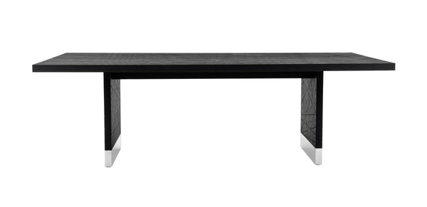 VIG Furniture Modrest Kenda - Modern Black Ash + Stainless Steel Dining Table VGVCT2355-BLK
