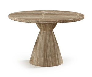 Meridian Furniture Aquino Round Concrete Dining Table Art Deco Hourglass Base Seats Four Indoor Outdoor Use Beige 811Beige-T