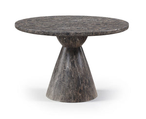 Meridian Furniture Aquino Round Concrete Dining Table Art Deco Hourglass Base Seats Four Indoor Outdoor Use Brown 811Brown-T