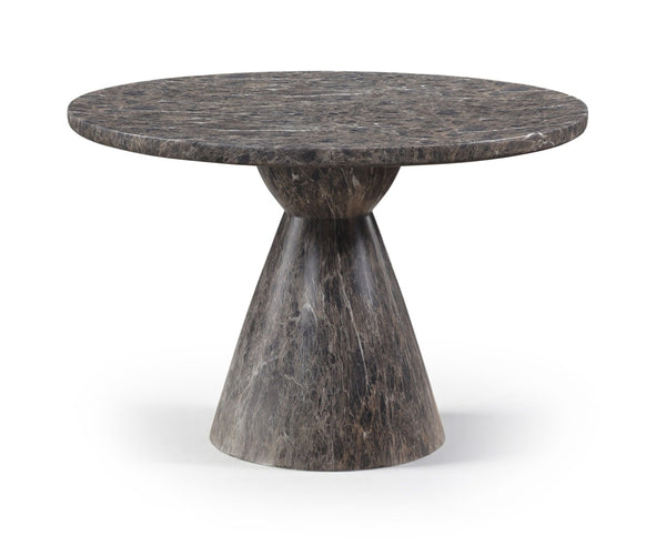 Meridian Furniture Aquino Round Concrete Dining Table Art Deco Hourglass Base Seats Four Indoor Outdoor Use Brown 811Brown-T