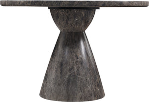 Meridian Furniture Aquino Round Concrete Dining Table Art Deco Hourglass Base Seats Four Indoor Outdoor Use Brown 811Brown-T