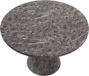 Meridian Furniture Aquino Round Concrete Dining Table Art Deco Hourglass Base Seats Four Indoor Outdoor Use Brown 811Brown-T