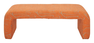 Zuo Modern Nendo Bench - Stylish Abstract Orange Design, Durable 100% Polyester Fabric & Modern Hospitality Furniture Orange 100% Polyester,Rubberwood,Mdf 110702-zuo-modern