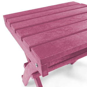 English Elm Seaview Recycled Hdpe Outdoor Folding Side Table Uv Resistant Patio Deck Use Burgundy B2745P409724