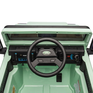 English Elm Licensed Land Rover Defender Ride on Car 24v Dual Motor with Parental Remote Green W1578P339063