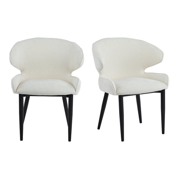 English Elm Modern Shell Back Upholstered Dining Chairs Set of 2 Scandinavian Fabric Seat N772P429023B