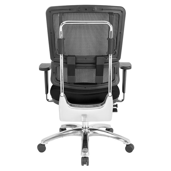 OSP Home Furnishings Vertical Mesh Back Ergonomic Manager Office Chair with Lumbar Support and Adjustable Arms Black 99662C-3M