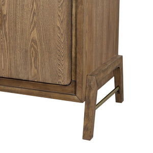 English Elm Two Door Latte Server 46" Light Brown Solid Wood+MDF Buffet Cabinet with Custom Hardware, Modern Finish B2699P238655