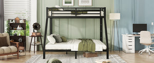 English Elm Metal Twin Xl Over Queen Bunk Bed - Space-Saving Design, Noise-Reducing Steel Frame, Black Finish W1580P339198
