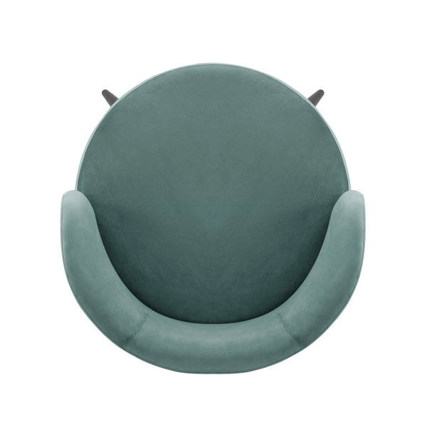 English Elm Kaya Velvet Dining Chair with Solid Elm Frame, Pleated Low Back, Gold Ring Accent, Durable 330lb Capacity Mint Green B365P397694