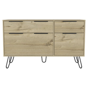 English Elm Monaco Four Drawer Dresser with Steel Hairpin Legs Mid-century Modern Bedroom Storage B128S00216