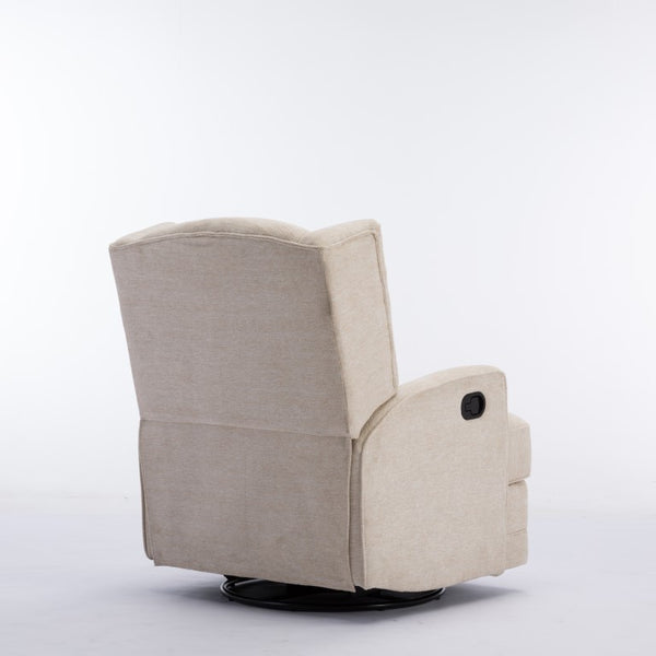 Comfort Pointe Serelda Beige Wingback Swivel Glider Recliner Beige