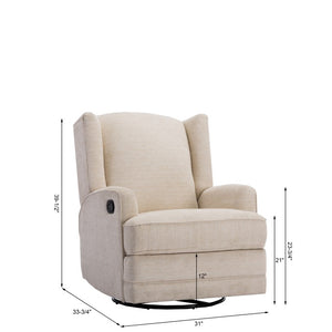 Comfort Pointe Serelda Beige Wingback Swivel Glider Recliner Beige