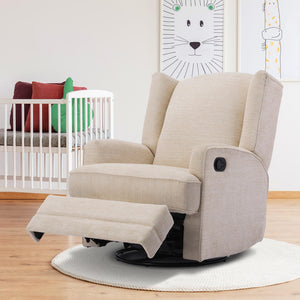Comfort Pointe Serelda Beige Wingback Swivel Glider Recliner Beige
