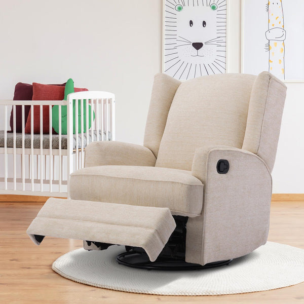 Comfort Pointe Serelda Beige Wingback Swivel Glider Recliner Beige
