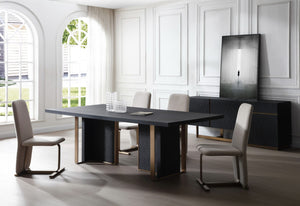 VIG Furniture Modrest Tasha - Modern Black Ash + Brushed Gold Rectangular Dining Table VGVCT2308