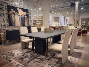 VIG Furniture Tasha Light Beige-Grey Velvet Dining Chairs (Set Of 2) — Plush Foam Seats, Brushed Brass Base, No Assembly VGVC-B2133-LTGRY