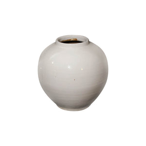 Lilys Creamy  White Ceramic Apple Shaped Pot Small 8121-S