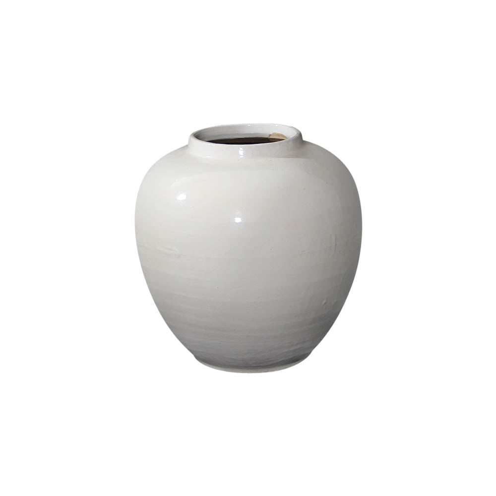 Lilys Creamy White Ceramic Apple Shaped Pot Large 8121-L