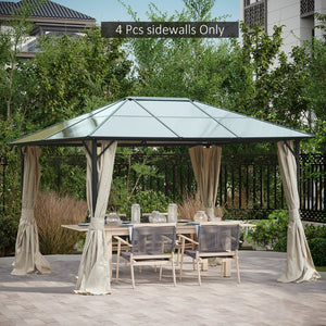 English Elm Outsunny 10' X 12' Gazebo Sidewall Set – Beige Panels With Hooks For Privacy, Sun & Insect Protection W2225P174281-GIGA