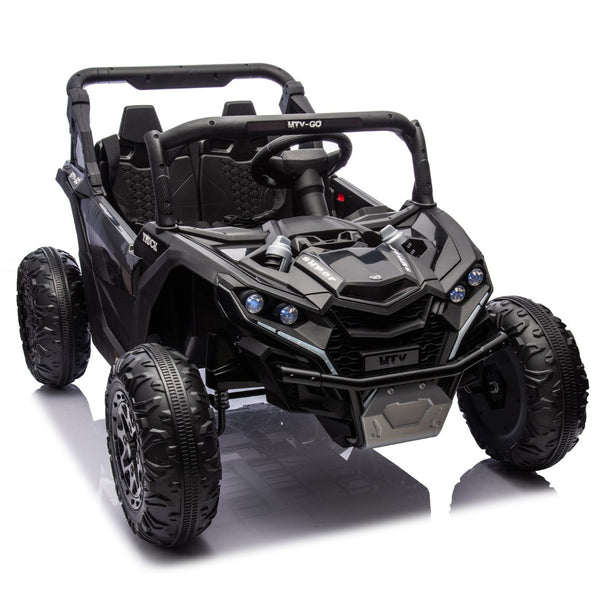 English Elm 24v Two Seat Kids Electric Utv with Parental Remote Suspension Off Road Ride On Black W1578P184797