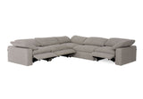 VIG Furniture Divani Casa Corinth - Modern Gray Fabric Sectional Sofa with 3 Power Recliners VGKM-KM.920-GRY