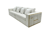 VIG Furniture Divani Casa Mobray - Glam Light Grey Velvet + Gold Sofa VGUIMY524-GRY