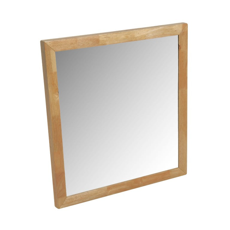 VIG Furniture Santa Barbara Natural Rectangular Mirror W40 X H42 — Solid Rubberwood Frame, Ready-To-Hang, Modern Warmth VGMABR-152-MIR