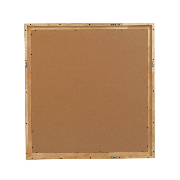 VIG Furniture Santa Barbara Natural Rectangular Mirror W40 X H42 — Solid Rubberwood Frame, Ready-To-Hang, Modern Warmth VGMABR-152-MIR