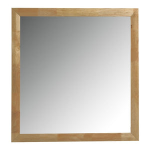 VIG Furniture Santa Barbara Natural Rectangular Mirror W40 X H42 — Solid Rubberwood Frame, Ready-To-Hang, Modern Warmth VGMABR-152-MIR