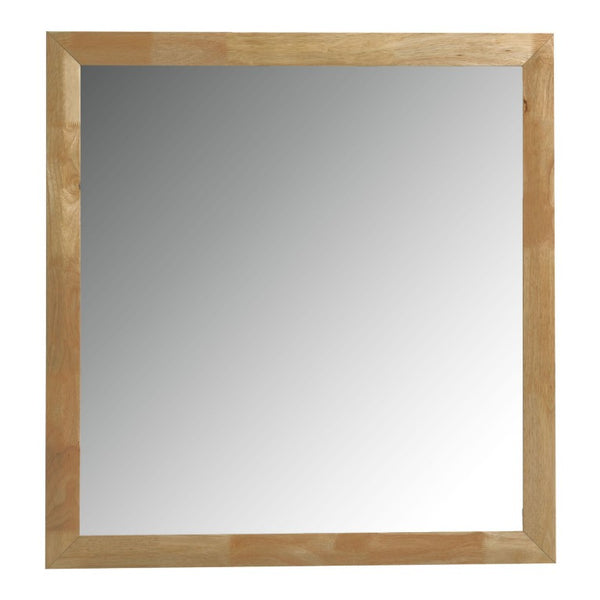 VIG Furniture Santa Barbara Natural Rectangular Mirror W40 X H42 — Solid Rubberwood Frame, Ready-To-Hang, Modern Warmth VGMABR-152-MIR