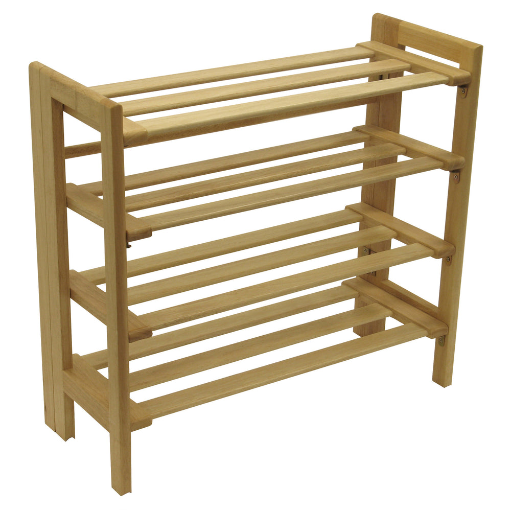 Winsome Wood Clifford 4-tier Shoe Rack - Stackable Wooden Storage Solution For 12+ Pairs, Easy Assembly, Durable Natural Solid Wood 81228-winsome-wood