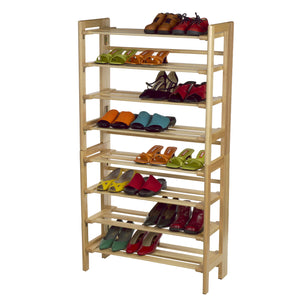 Winsome Wood Clifford 4-tier Shoe Rack - Stackable Wooden Storage Solution For 12+ Pairs, Easy Assembly, Durable Natural Solid Wood 81228-winsome-wood