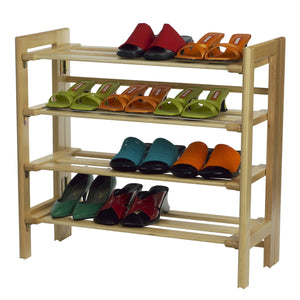 Winsome Wood Clifford 4-tier Shoe Rack - Stackable Wooden Storage Solution For 12+ Pairs, Easy Assembly, Durable Natural Solid Wood 81228-winsome-wood