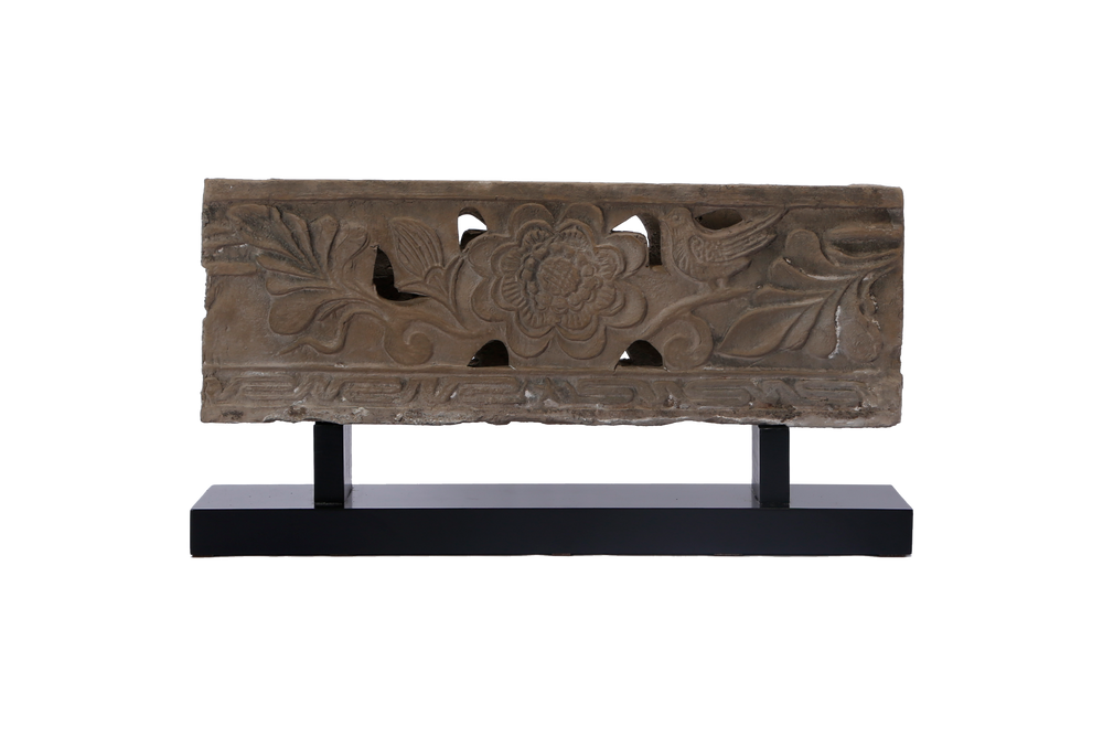 Lilys Antique Brick Carving On Stand (Size & Carving Vary) 8123