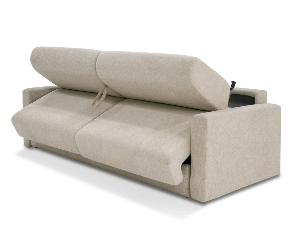 VIG Furniture Revers Italian Modern Sand Sofabed 55" — Full-Size Pull-Out, Performance Fabric, Pocket-Spring Comfort, Handcrafted VGDTREVERS-140-SAND