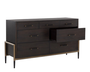 Sunpan Weldrick Dresser - Stylish Mid-Century Design with Soft Closing Drawers and Elegant Iron Handles Espresso
