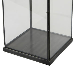English Elm Laila Black Metal Candle Lantern with Clear Glass Panels for Porch or Mantel B056P416922