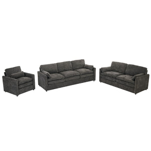 English Elm 101.2" Modular Chenille Sectional Sofa with Tufted Cushions and Deep Seating for Living Room Grey N719S001923E