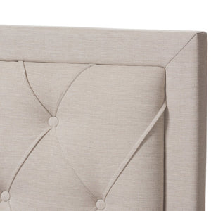 Baxton Studio Baxton Studio Aurelie Modern Storage Bed with Button-Tufted Upholstery and Under-Bed Drawers Beige King CF8622-D-Light Beige-King