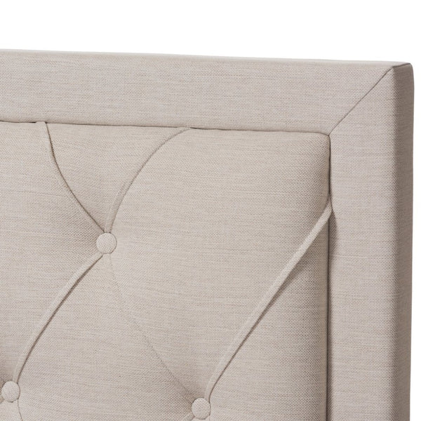 Baxton Studio Baxton Studio Aurelie Modern Storage Bed with Button-Tufted Upholstery and Under-Bed Drawers Beige King CF8622-D-Light Beige-King