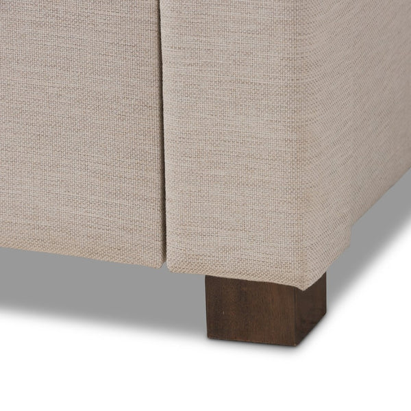 Baxton Studio Baxton Studio Aurelie Modern Storage Bed with Button-Tufted Upholstery and Under-Bed Drawers Beige King CF8622-D-Light Beige-King