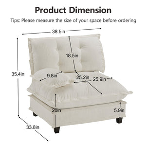 English Elm 73 Modular Chenille Sectional Sofa Deep Seat Living Room Flexible Layout Beige W714P448279