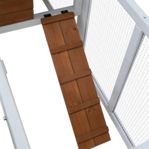 English Elm 58" Fir Wood Rabbit Hutch Waterproof Roof Galvanized Tray Small Pet Enclosure W1431P341314