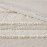 Urban Habitat Mercer Modern/Contemporary 3 Piece Cotton Quilt Set with Chenille Trims UH13-2322 Ivory