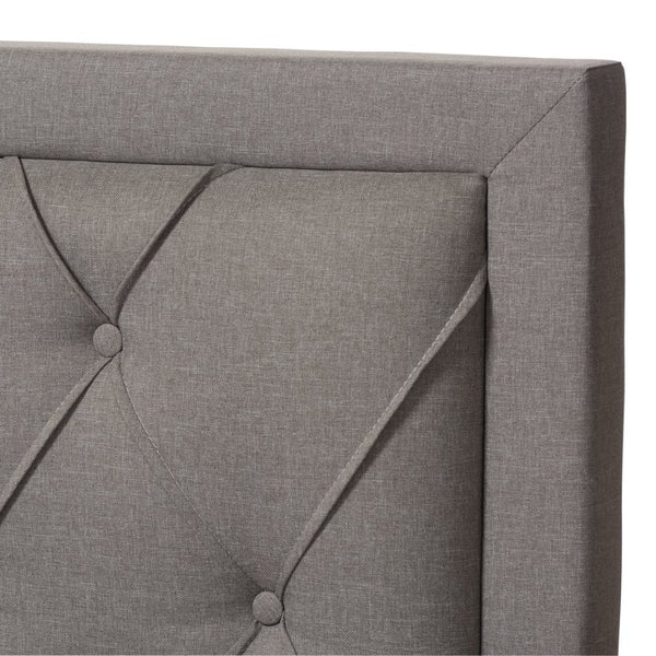 Baxton Studio Baxton Studio Aurelie Modern Storage Bed with Button-Tufted Upholstery and Under-Bed Drawers Grey Queen CF8622-D-Light Grey-Queen