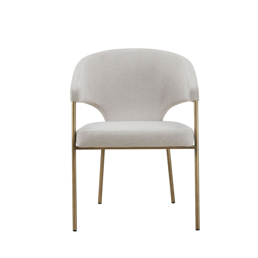 VIG Furniture Modrest Claudine - Modern Off-White Fabric & Brass Dining Chair VGGAGA-6214CH-1