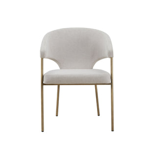 VIG Furniture Modrest Claudine - Modern Off-White Fabric & Brass Dining Chair VGGAGA-6214CH-1
