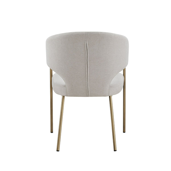 VIG Furniture Modrest Claudine - Modern Off-White Fabric & Brass Dining Chair VGGAGA-6214CH-1