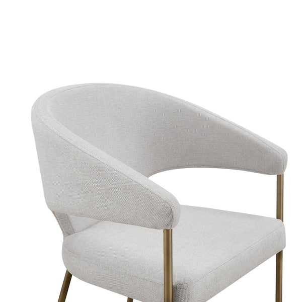 VIG Furniture Modrest Claudine - Modern Off-White Fabric & Brass Dining Chair VGGAGA-6214CH-1